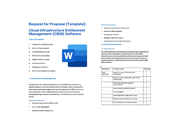 Cloud Infrastructure Entitlement Management (CIEM) Software RFP Template