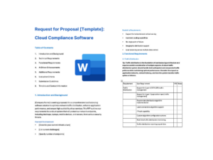 Cloud Compliance Software Solution RFP Template