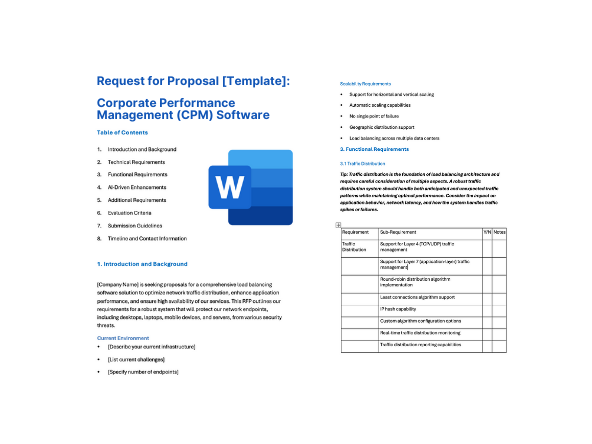 Corporate Performance Management (CPM) Software RFP Template