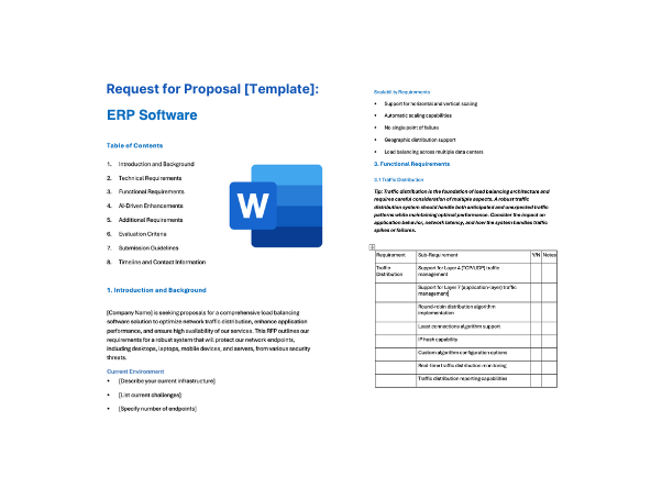 ERP RFP Template (Free): Software and Implementation